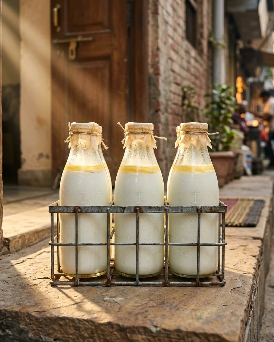 Fresh milk bottle photography